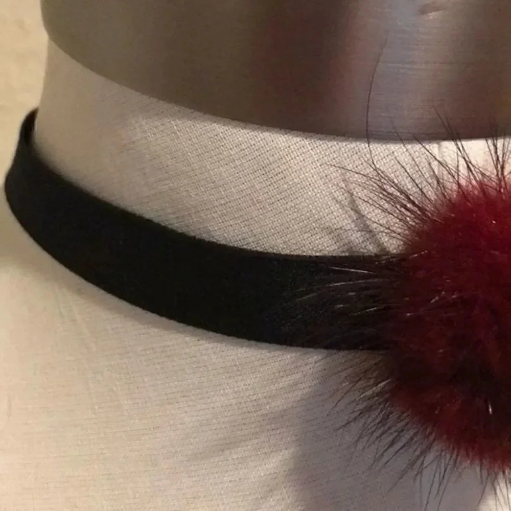 Cute fuzzy Alex Conti choker